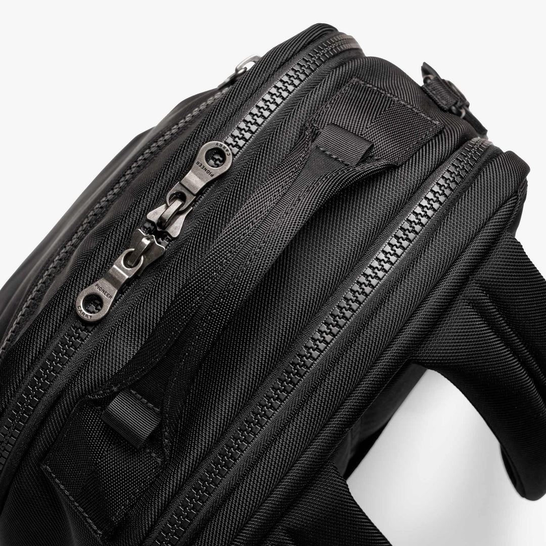 black mini backpack black zipper three compartments Duration Pack